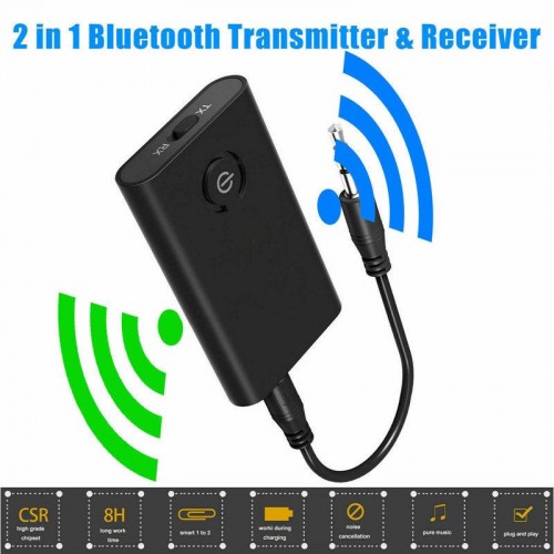 Wireless 2 in 1 Bluetooth 5.0 Transmitter & Receiver A2DP Audio 3.5mm Jack Aux Adapter